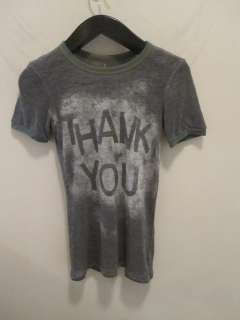 New Free People Short Sleeve Thank you T shirt in Gray Combo Size 