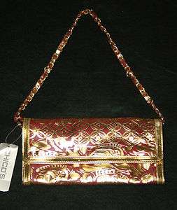CHICOs Red & Gold Leather Purse   NWT  