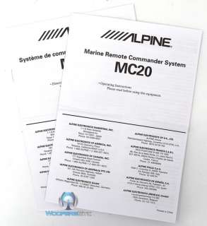 pkg MC20 + MC1 ALPINE WIRELESS MARINE REMOTE CONTROL FOR CDA 9886M 