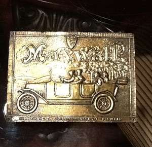 WOW Vintage Maxwell Car Automobile Collector Solid Brass Belt Buckle 