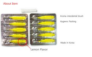 Aroma interdental brush 0.8mm 10pc sanitary sealed pack(lemon flavor 