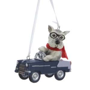 Pack of 4 Schnauzer Dog in Classic Blue Car Christmas Ornaments 3.5 