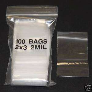 PLASTIC BAG 2x3 zip lock CLEAR small poly mini 100 bags  