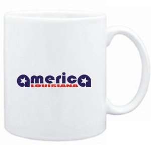  Mug White  A MERICA Louisiana  Usa States Sports 