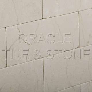 Crema Marfil Marble Tumbled Brick Subway Tile  