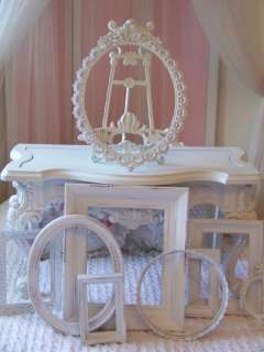 VTG SHABBY COTTAGE CHIC WHITE FRENCH COUNTRY ORNATE PICTURE FRAME LOT 