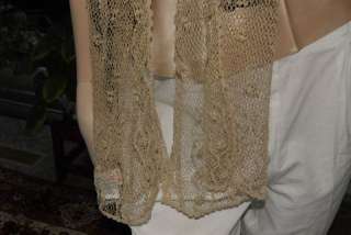 Versatile Fine Hand Crochet Scarf in 100% Cotton, 14 inches x 60 