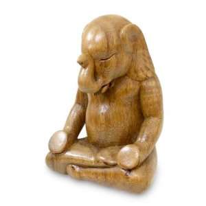 Wood sculpture, Elephant Meditates 