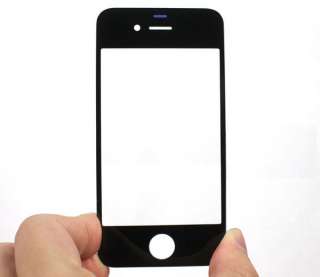 Black Front Screen Glass Lens for Apple iPhone 4G OS 4  