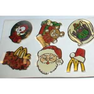  Vintage Enamel Pin Set of 6 Mcdonalds Christmas 