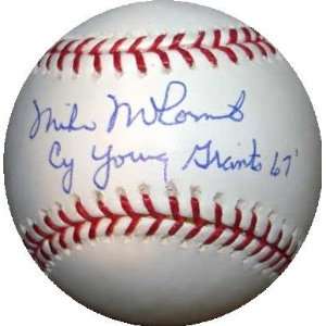  Mike McCormick autographed Baseball inscribed CY 67 