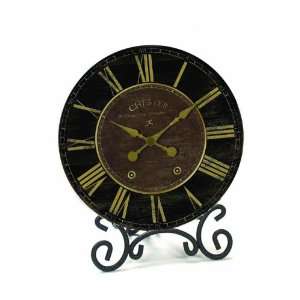  Infinity Instruments Table Clock   Black and Brown 