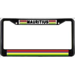  Mauritius Mauritian Flag Black License Plate Frame Metal 