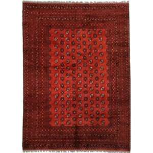  69 x 93 Red Hand Knotted Wool Afghan Rug Furniture 