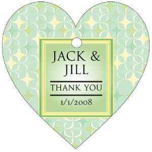   Spring Theme Heart Shaped Personalized Thank You Tags   (Set of 60