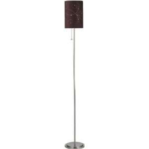 Lite Source LS 81360 Marrom Floor Lamp, Polished Steel with Coffee 