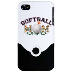  iPhone 4 or 4S Slider Case White Softball Mom With Ivy 