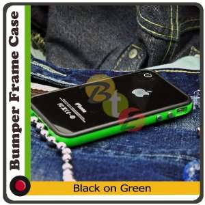  Trend Line Bumper Case for iPhone 4 (Black/ Green) with 
