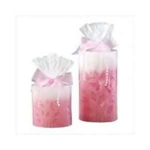 Set of 2 Two Tone Rose Candles #33549 