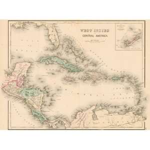  Gray 1875 Map of the West Indies
