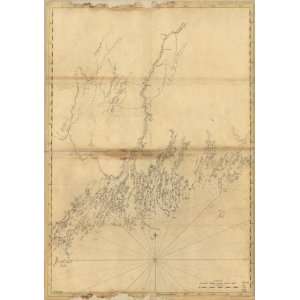  1776 Map Atlantic Coast, Maine from Rockland Harbor
