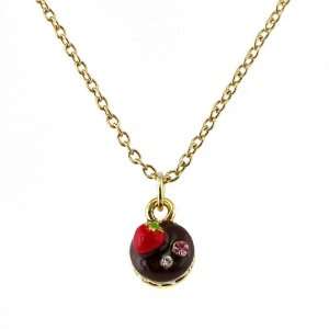 Perfect Gift   High Quality Glistering Chocolate Cake Pendant with 