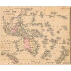   1882 Antique Map of Malaysia, Polynesia, and Australia