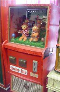 Vintage German Bimbo Box Animated Coin op Moving Monkey  