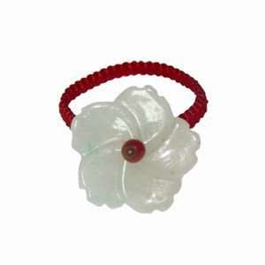 Jade Ring   Flower with Bead