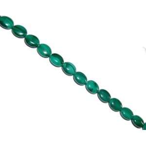  Malachite puff oval gemstone beads, 10x8mm, sold per 16 