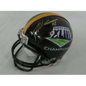  Autographed James Harrison Mini Helmet   SB XLIII PSA DNA 