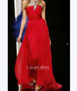 Hot Red Ball Casual Long Runway Prom Gown Evening Dress  