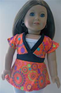 Doll Clothes Circles Print Top Fit American Girl  