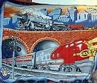 Pair of Old and New Lionel Trains Design Curtains, 32 Long