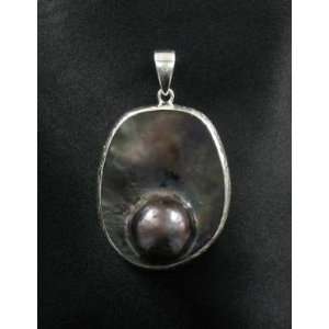  MABE PEARL STERLING PENDANT #4~ 