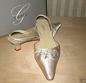 Grace Lilla Women Bridal Shoes Antique / Candlelight 8.5 9.5 12   New 