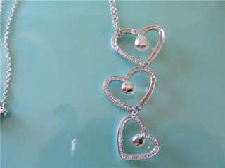 Tiffany & Co.Iridesse 3 Pearls Floating Hearts Sterling Silver 