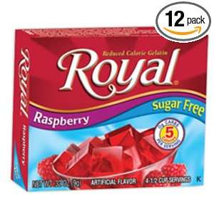 Royal Gelatin, Sugar Free, Raspberry, 0.32 Ounce (Pack of 12)  