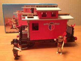   Playmobil Red Caboose 4123, Model Train / Railroad, Cowboy & Hobo
