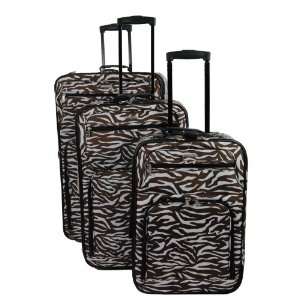  4 pc Upright Luggage Set with Matching Tote Bag Animal 