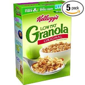 Kelloggs Low Fat Granola, 18 Ounce Box, (Pack of 5)  