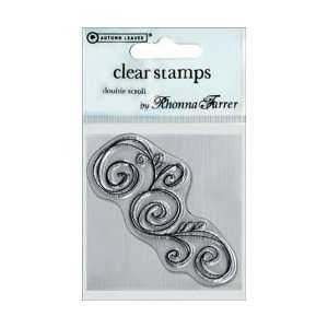  Autumn Leaves Stampology Single Clear Stamp Double Scroll 