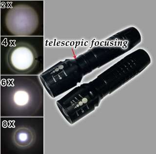 Adjustable Zoom 3W LED light Flashlight 1*18650 batteri  