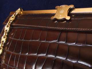   , vintage, brown, croco, leather, clutch bag, purse, 80s, on 