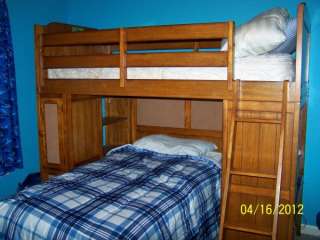 Used Boys Oak Wood Jackson Creek Lea Loft Bed with Desk Childrens NO 