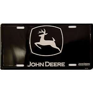  LP   073 John Deere Black Logo Only License Plate   2620 
