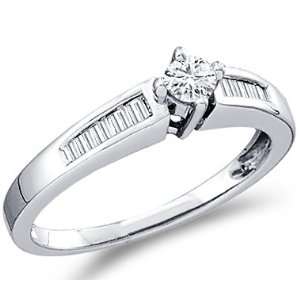   Solitaire Round 10k White Gold (1/4 Carat), Size 6 Jewel Roses