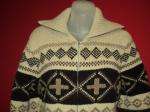   Earthy Soft 100% Lambswool Indian Blanket Sweater Coat 2X XXL~  