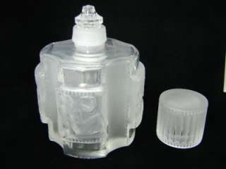 LALIQUE FROSTED & CLEAR PERFUME BOTTLE HELENE FRANCE  