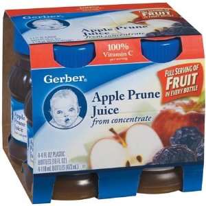 Gerber Juices Apple Prune 4 Oz   6 Pack  Grocery & Gourmet 